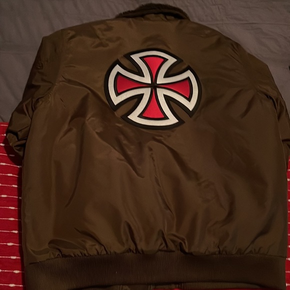 100% AUTHENTIC SUPREME/INDEPENDENT TRUCK CO, Bomber Jacket (BROWN), XL. Men’s - Picture 5 of 6